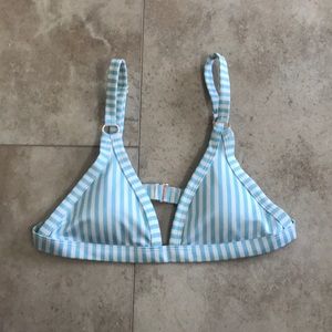 L.A. Hearts light blue & white striped bikini top